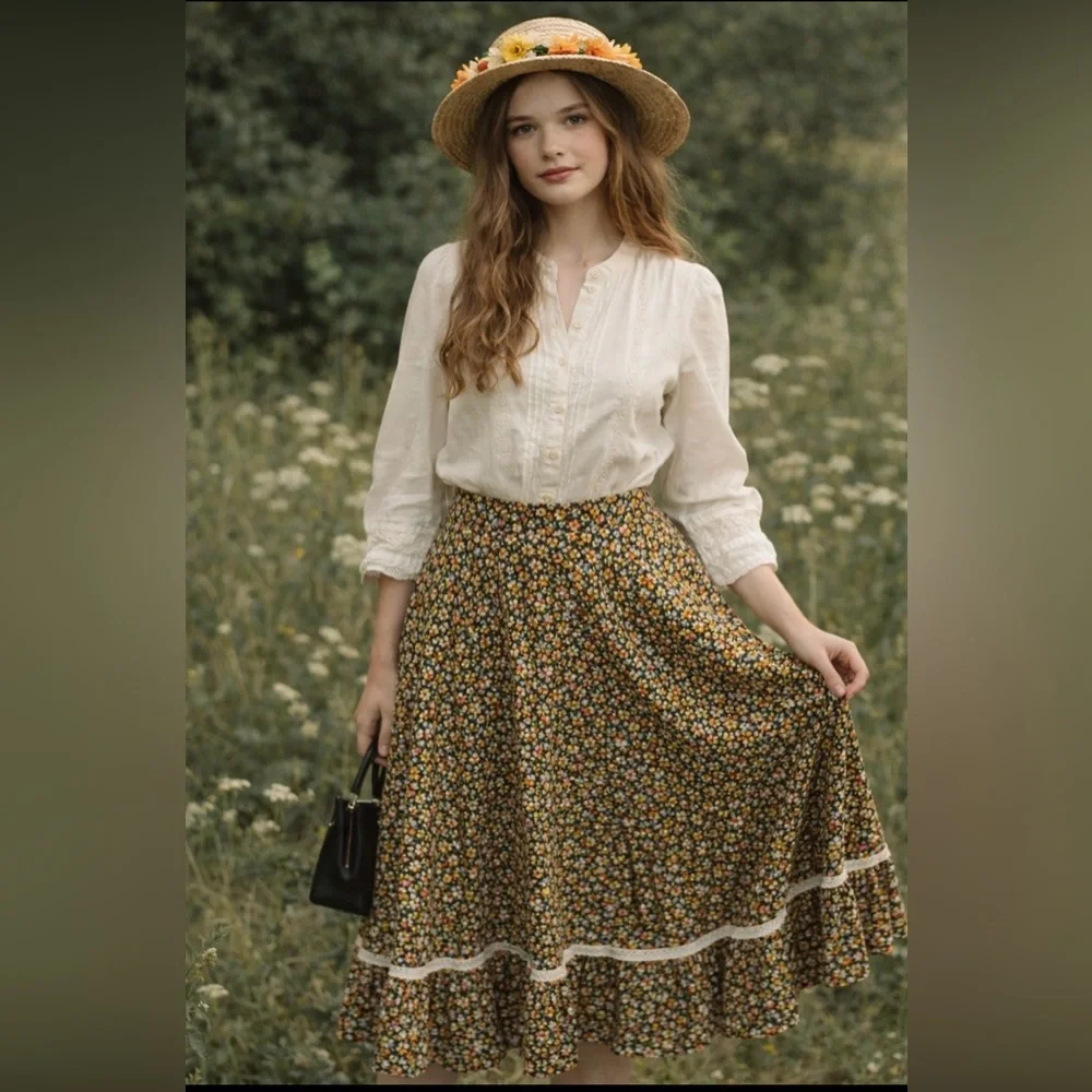 *Vintage 70’s, Gunne sax style, handmade prairie skirt - Picture 1 of 10